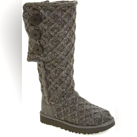 Women’s UGG Lattice Cardy Gray Boots Size 9 - Picture 1 of 9